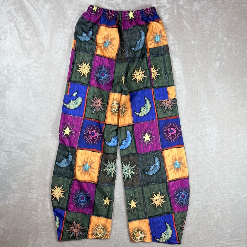Boho Celestial Patchwork Barrel Pants Harem Festi… - image 4
